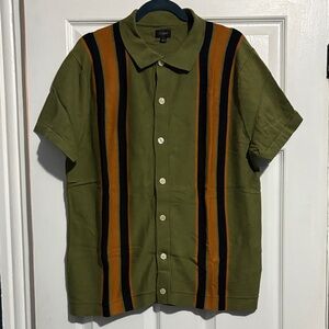 J. Crew Olive Polo with Stripes